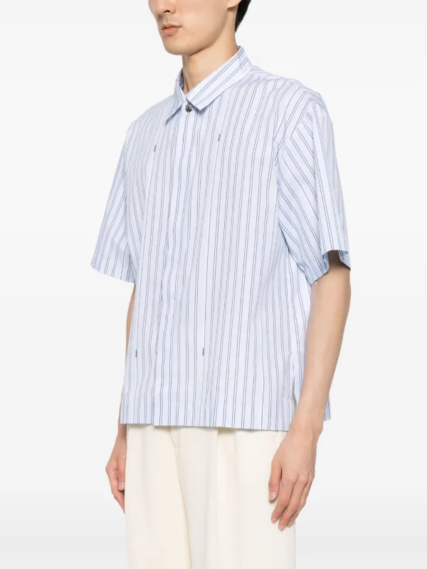 Jacquemus La Chemise Courte Bari Striped Shirt | White