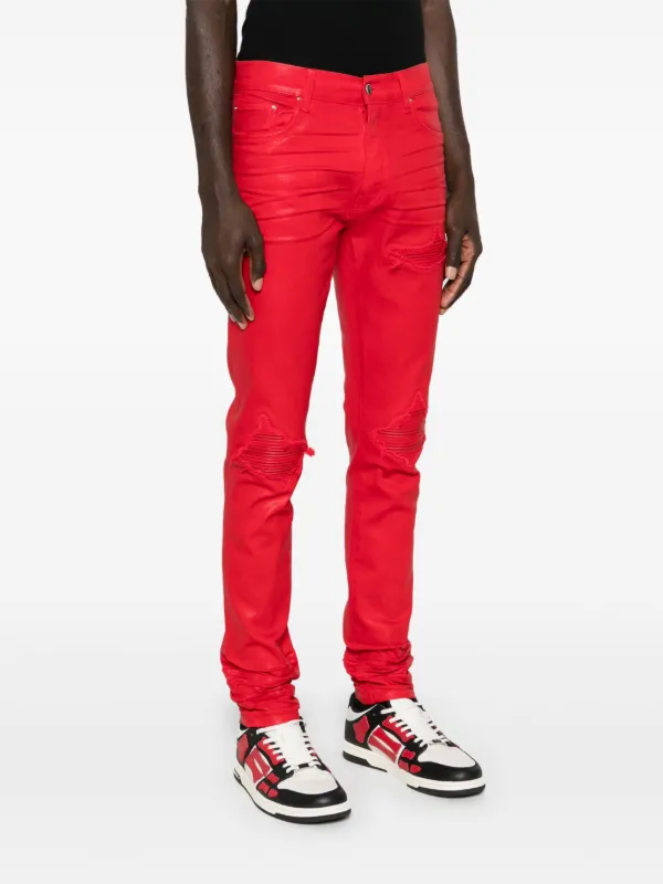 AMIRI Wax MX1 Skinny Jeans | Red | FARFETCH AMIRI Wax MX1 Skinny Jeans | Red | FARFETCH