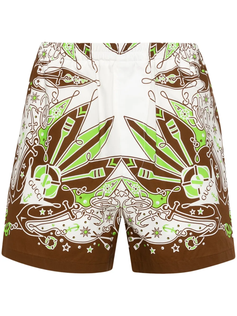 Gucci Popeline shorts met bandanaprint Bruin