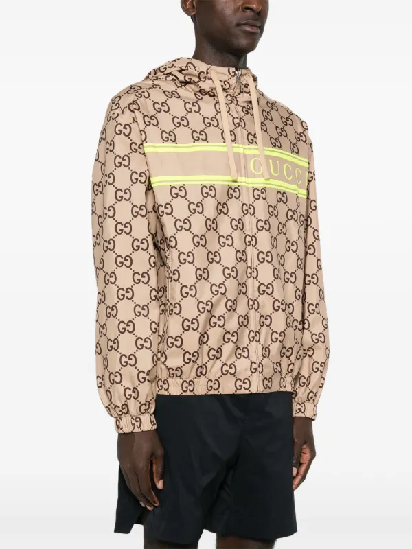 Gucci GG Supreme Print Hooded Jacket Neutrals FARFETCH CA