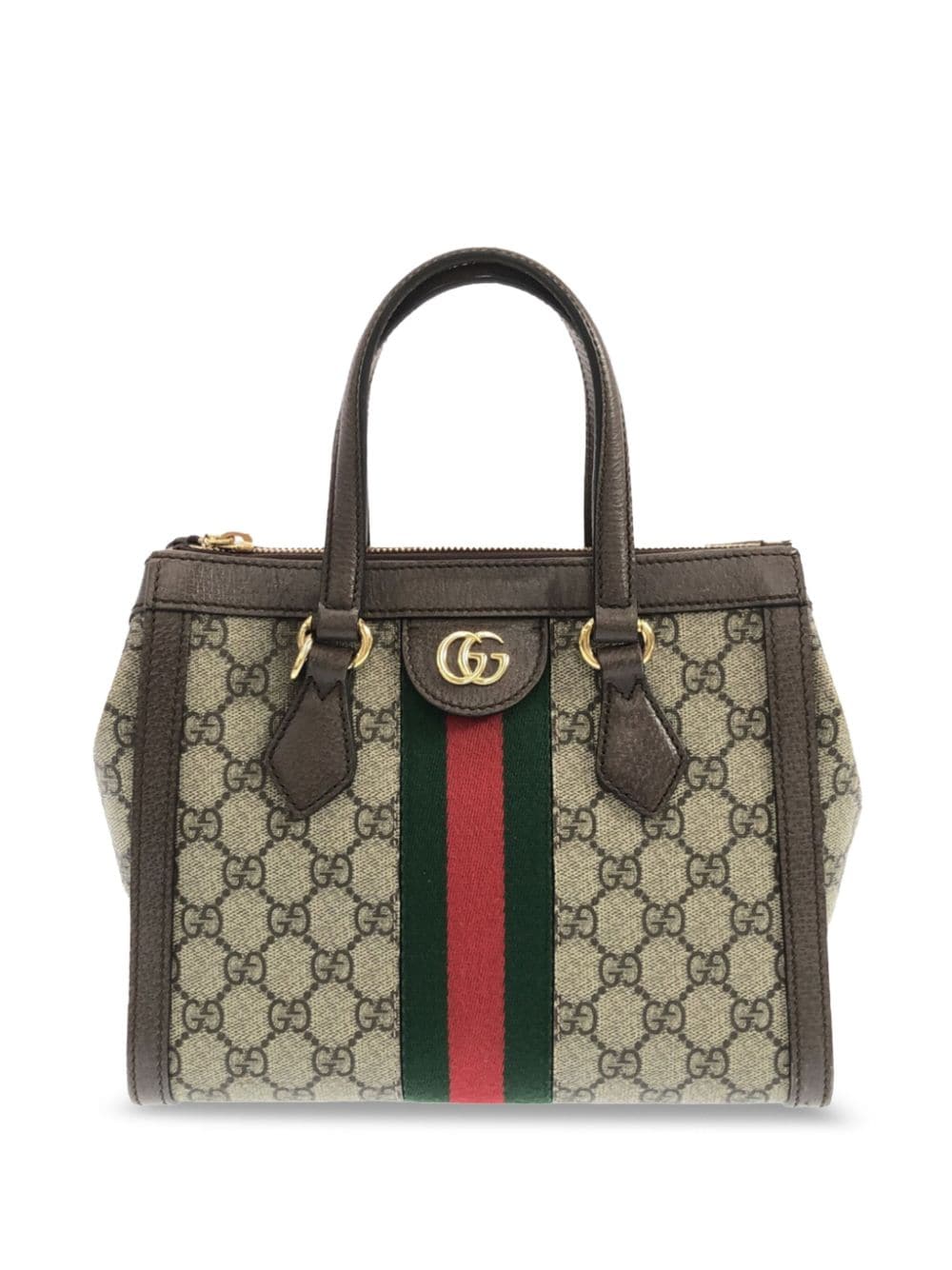 Pre-owned Gucci 2016-2023 Small Gg Supreme Ophidia Satchel In Brown