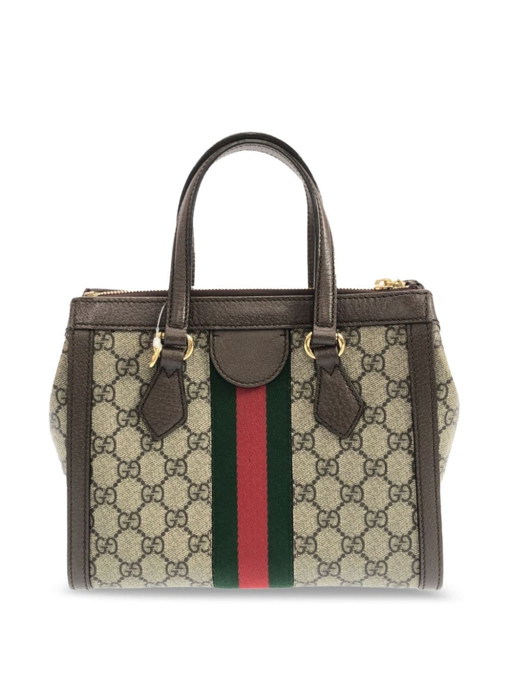 Gucci Pre-Owned 2016-2023 kleine GG Supreme Ophidia boekentas - Bruin