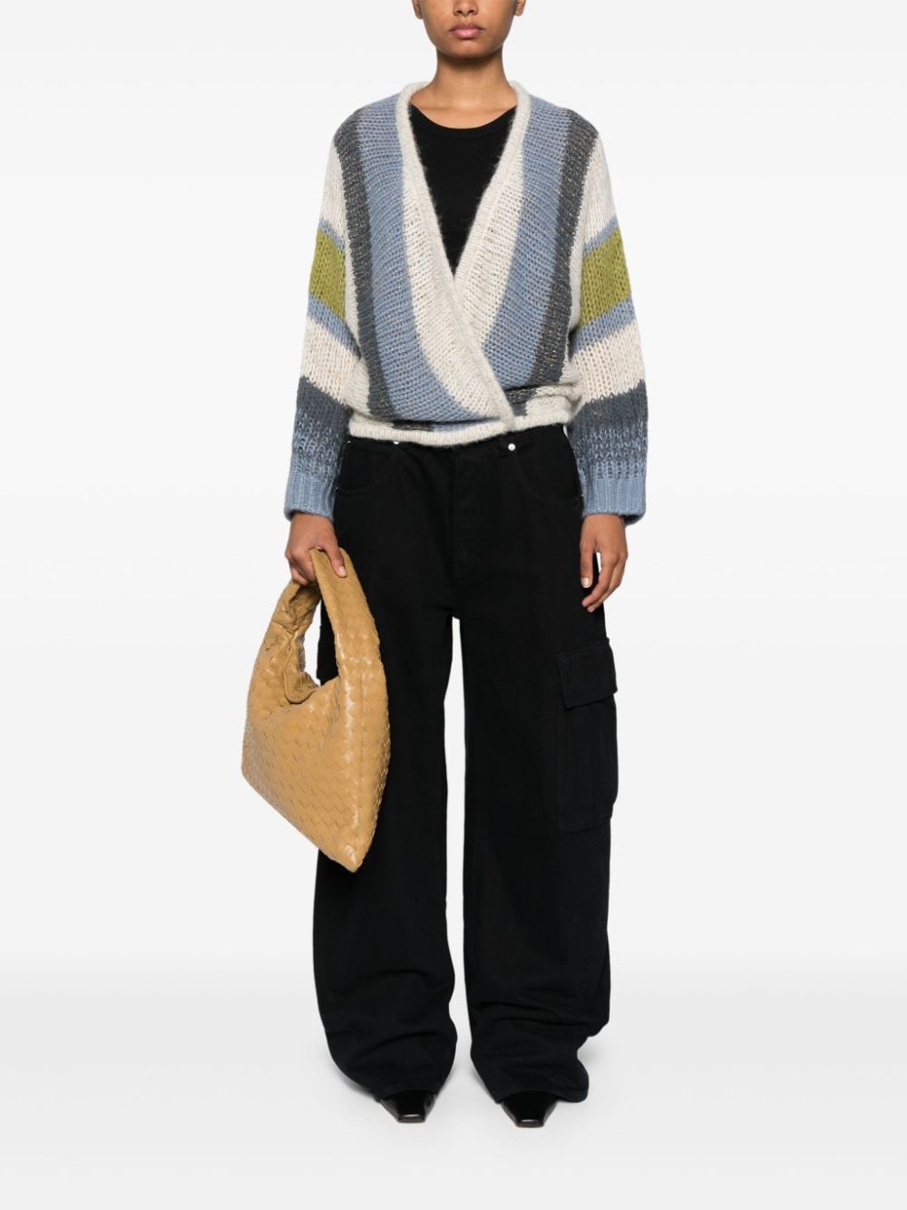 Luisa Cerano striped chunky-knit jumper - Blauw