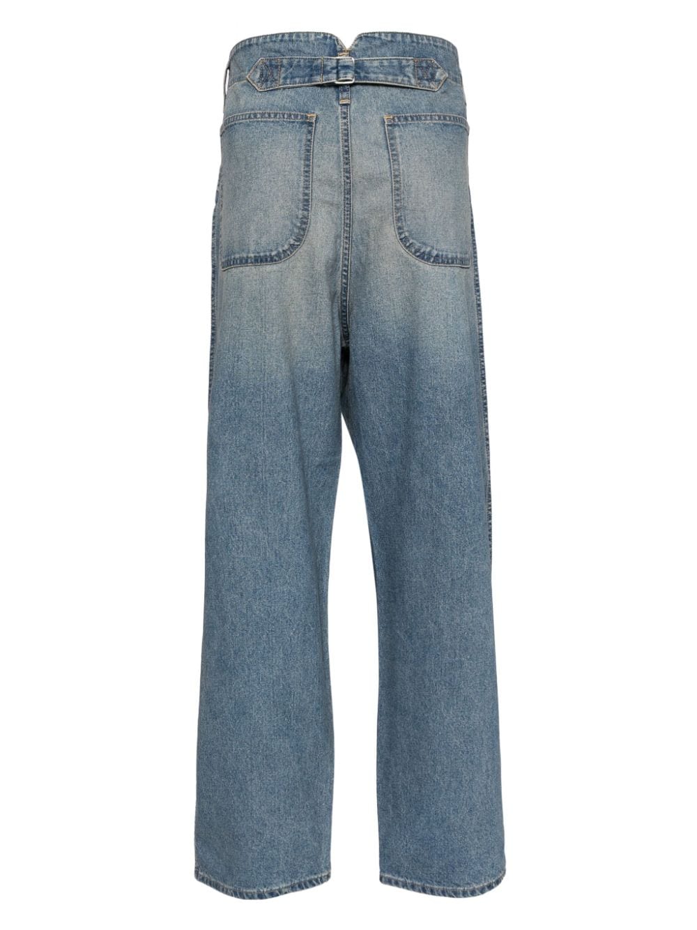 Junya Watanabe MAN Gerafelde jeans - Blauw