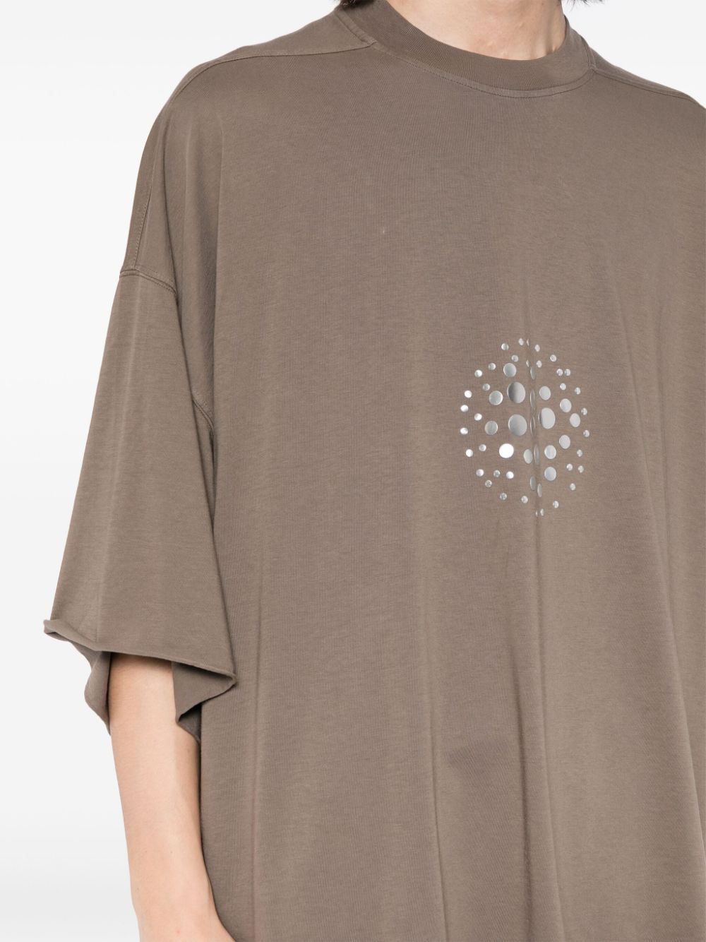 Shop Rick Owens Metal-embellishment T-shirt In 中性色