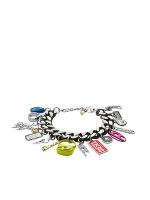 Diesel charm-detail chain bracelet