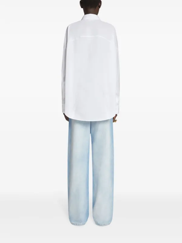 DRIES VAN NOTEN ボタンダウンコットンシャツ ホワイト 46 DRIES VAN NOTEN ボタンダウンコットンシャツ ホワイト 46