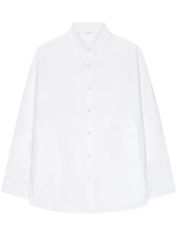 DRIES VAN NOTEN ボタンダウンコットンシャツ ホワイト 46 DRIES VAN NOTEN ボタンダウンコットンシャツ ホワイト 46