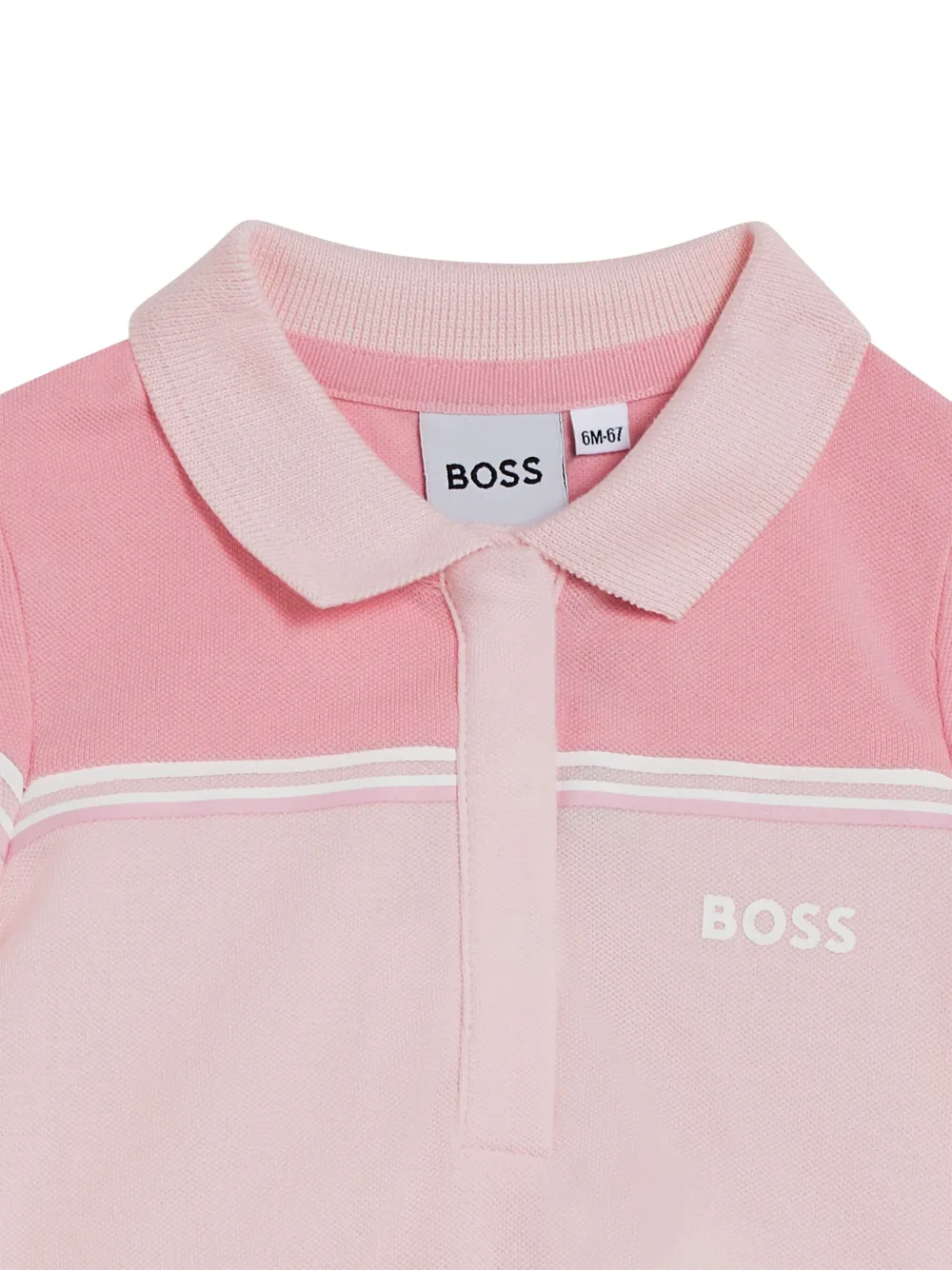 Shop Bosswear Logo-print Cotton-blend Dress In 粉色