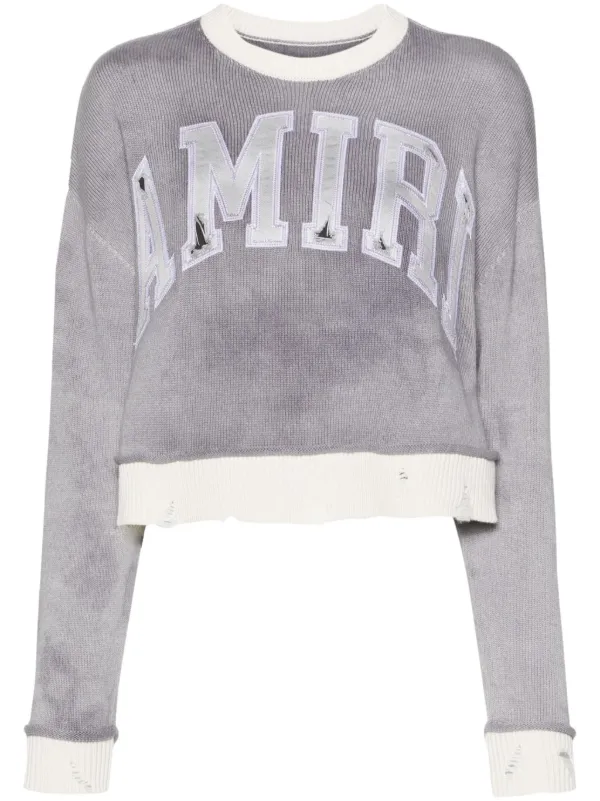 Amiri Vintage Cashmere Cropped Jumper in Grey