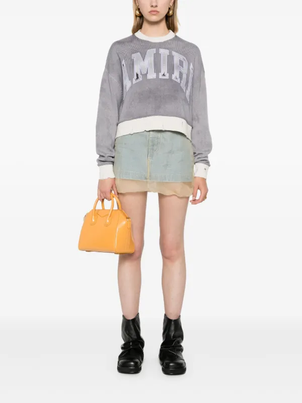 AMIRI Vintage Cashmere Cropped Jumper Grey FARFETCH UK