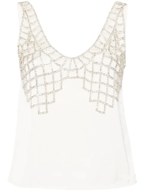 Self-Portrait rhinestone-embellished sleeveless blouse