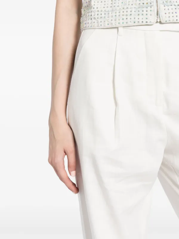 Self-Portrait｜SLACKS (LINEN TROUSERS (PF24103PW-WHITE)) White Linen Trousers – self-portrait