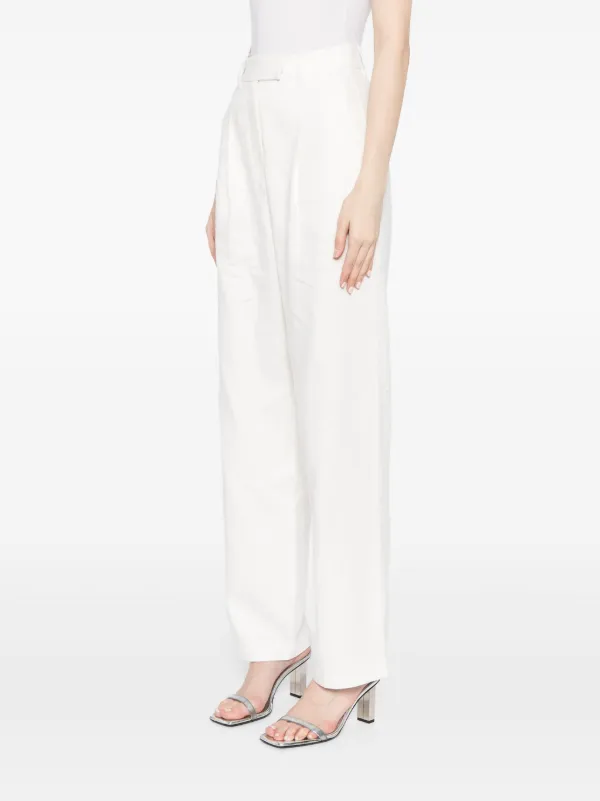 Self-Portrait｜SLACKS (LINEN TROUSERS (PF24103PW-WHITE)) White Linen Trousers – self-portrait