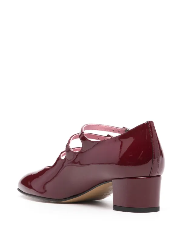 シューズ・サンダルその他 CAREL PARIS Woman Shoes Burgundy 332012 BURGUNDY Peche - Burgundy patent leather slingback Mary Janes | Carel