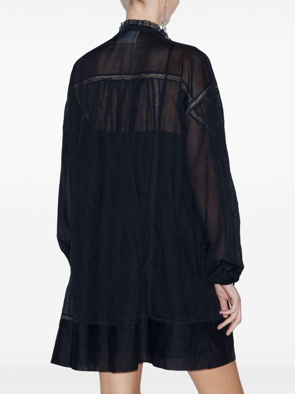 Shop Marant Etoile Galia Embroidered Cotton Dress In Black