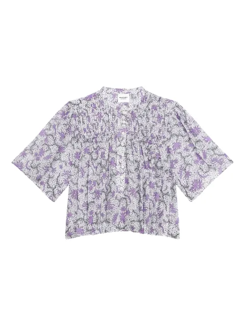 MARANT ÉTOILE floral-print smocked blouse