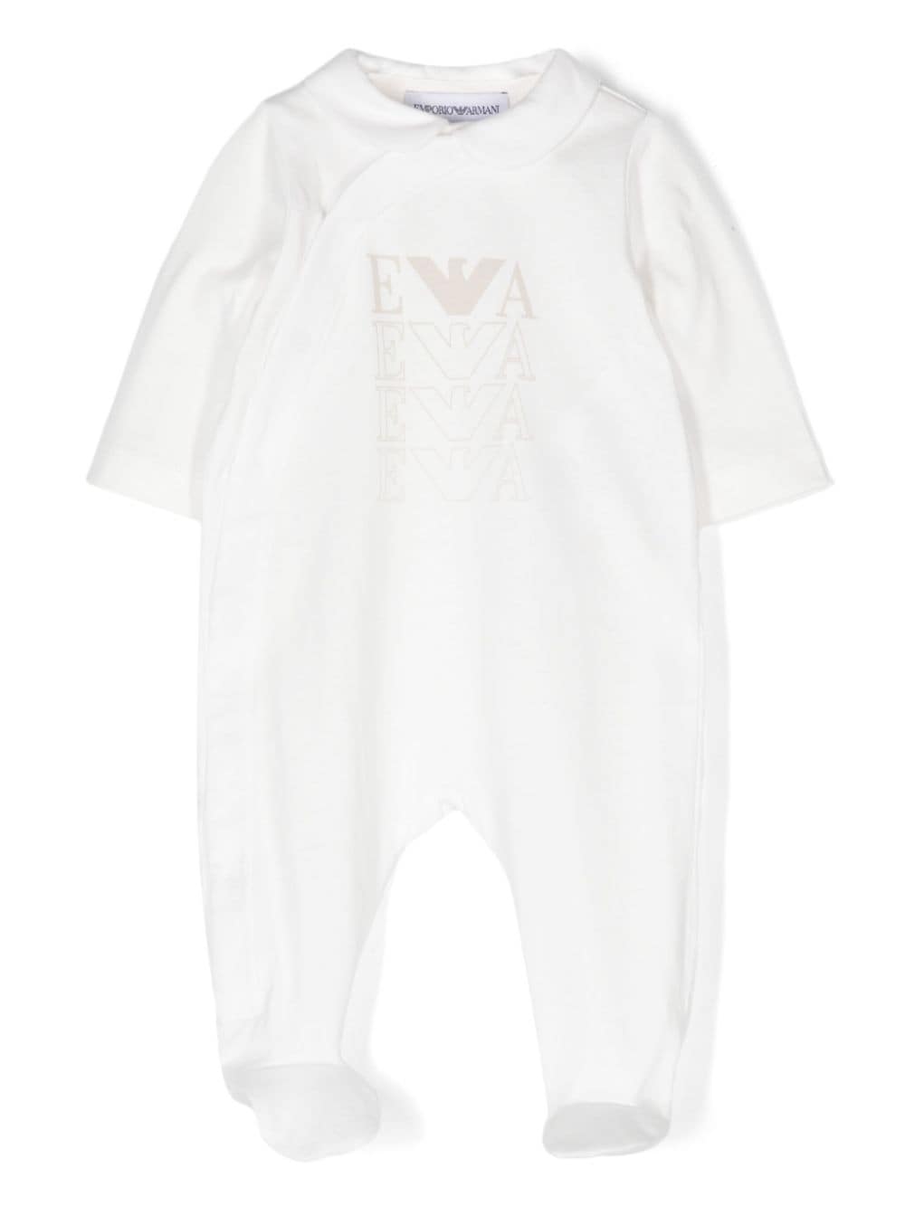 Emporio Armani Babies' Logo-print Pajamas In White