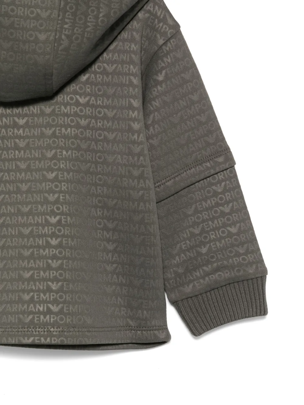 Emporio Armani Kids Hoodie met logo-jacquard Groen