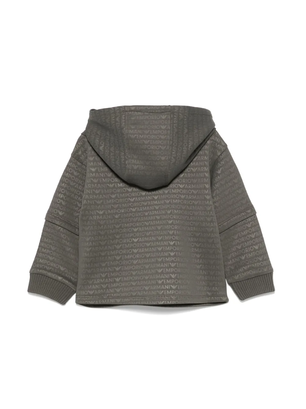 Emporio Armani Kids Hoodie met logo-jacquard Groen