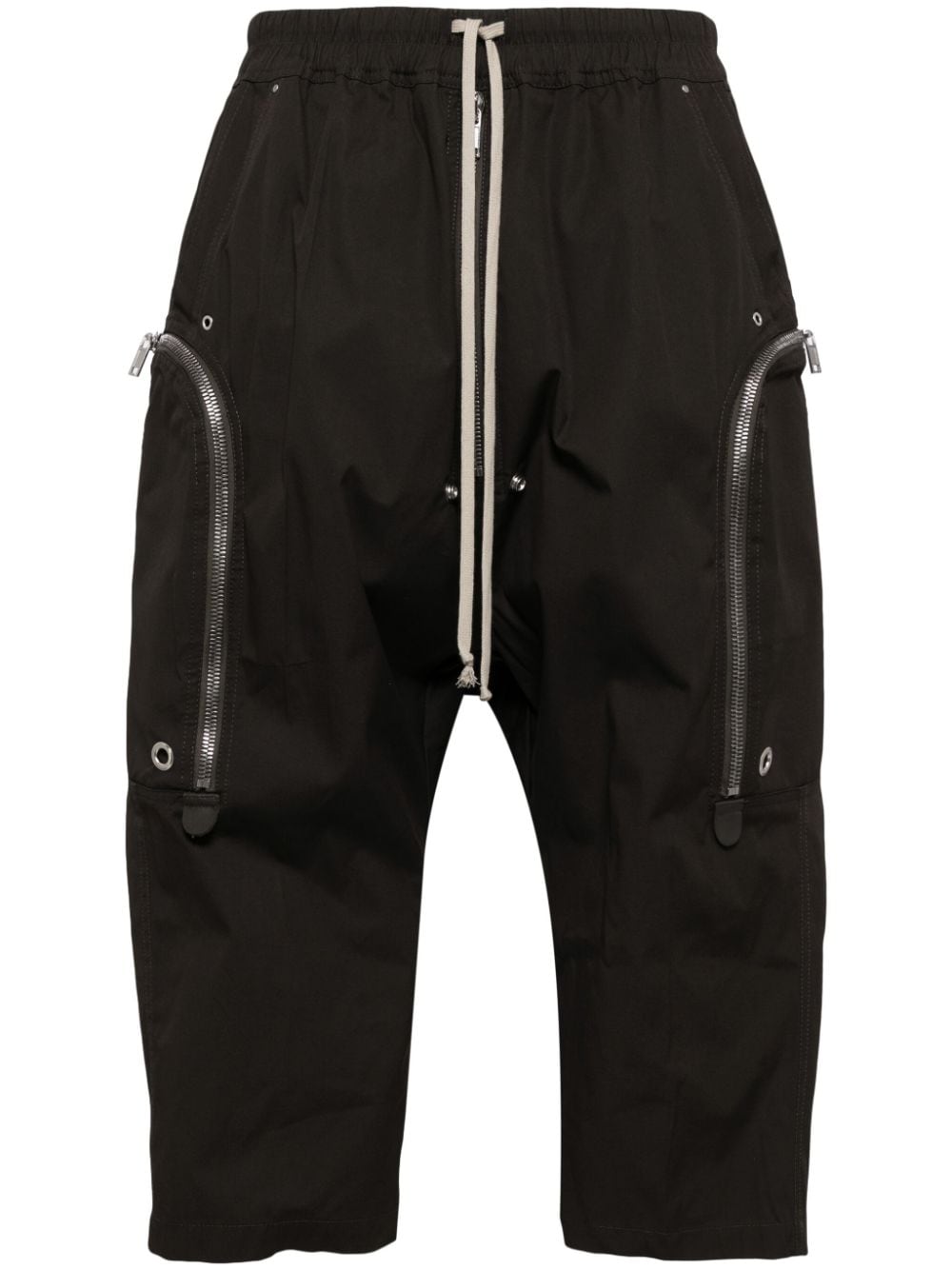 Shop Rick Owens Cropped Drop-crotch Trousers In Grey