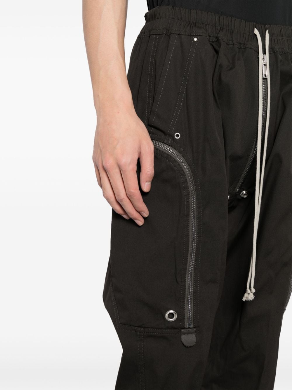 Shop Rick Owens Cropped Drop-crotch Trousers In Grey