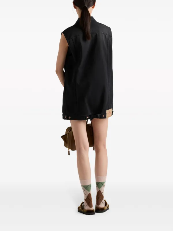 PRADA デニム ミニドレス Prada デニム ミニドレス | ブラック | FARFETCH JP