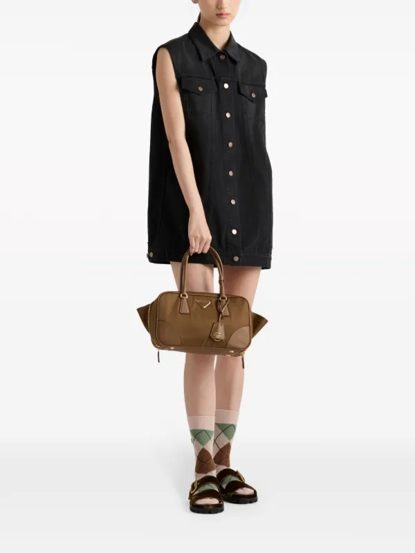 Prada Denim Mini Dress | Black | FARFETCH