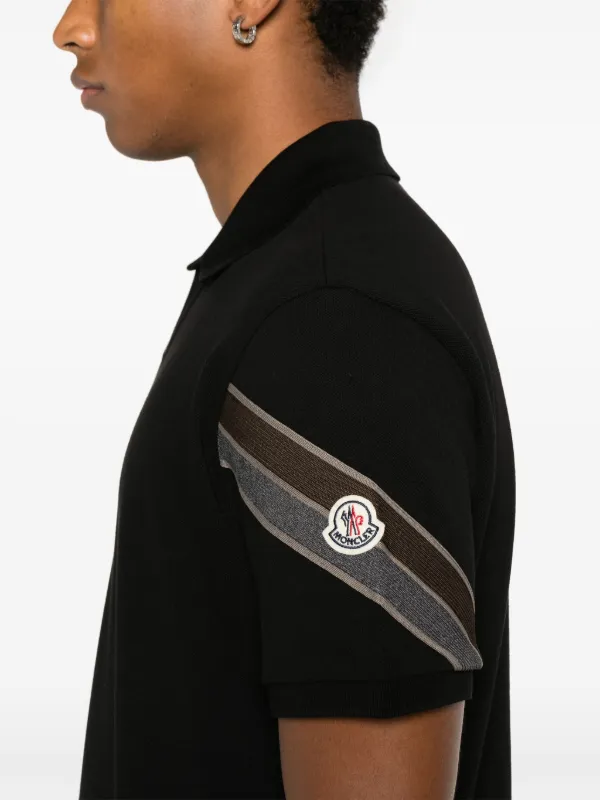 Moncler tricolour trim T shirt Black FARFETCH AE