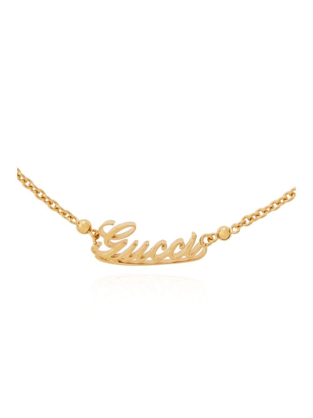 Shop Gucci Script Chain Bracelet In Gold