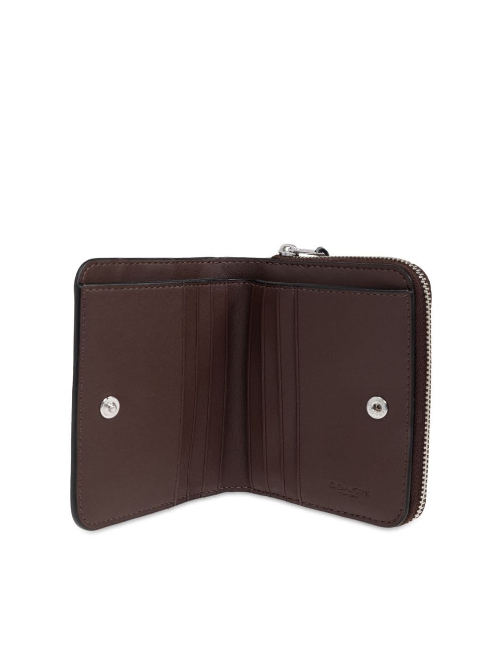 Shop Coach Bi-fold Leather Wallet In Brown