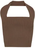 By Malene Birger Ronda halterneck ribbed top - Brown