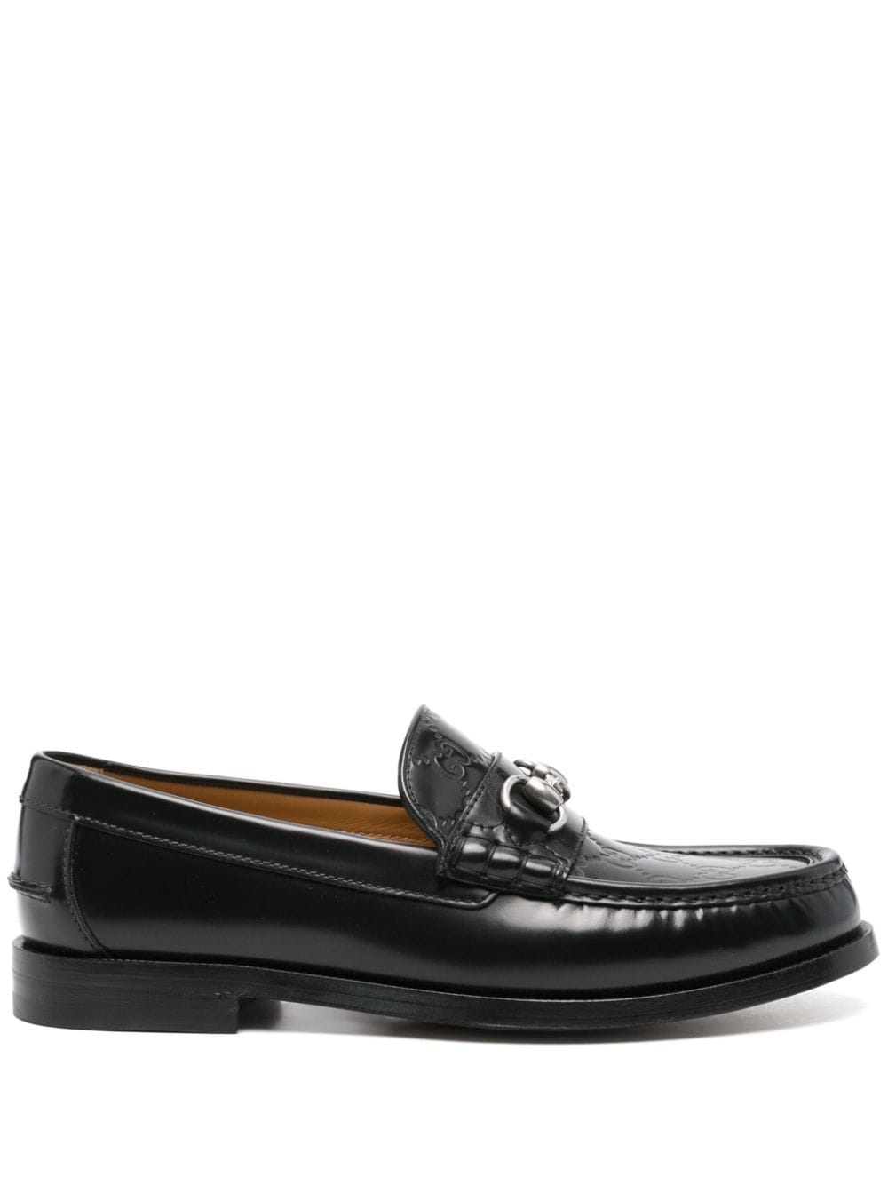 Gucci Leren loafers met horsebit detail Zwart