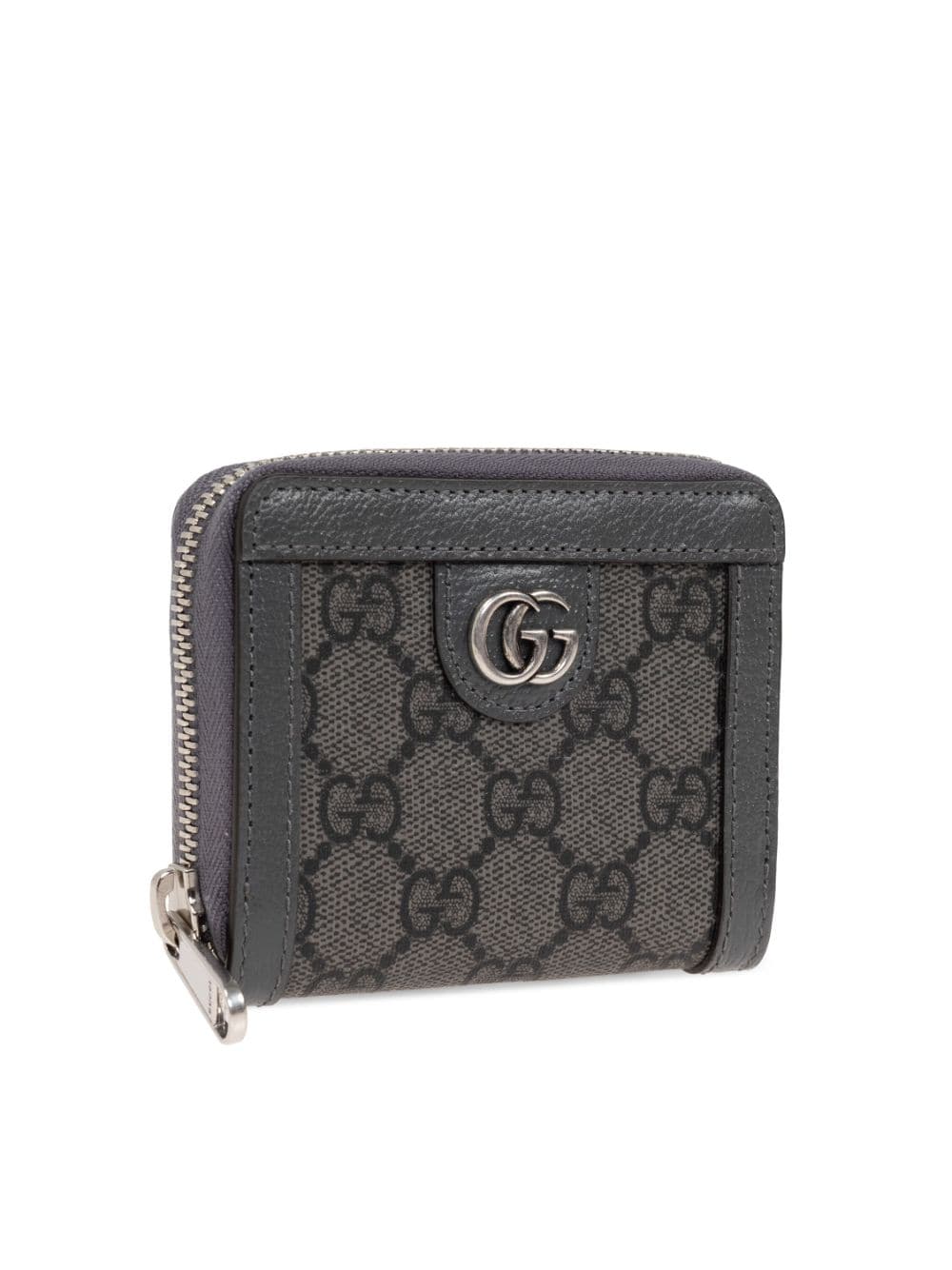 Shop Gucci Ophidia Gg Zip-around Wallet In Grey