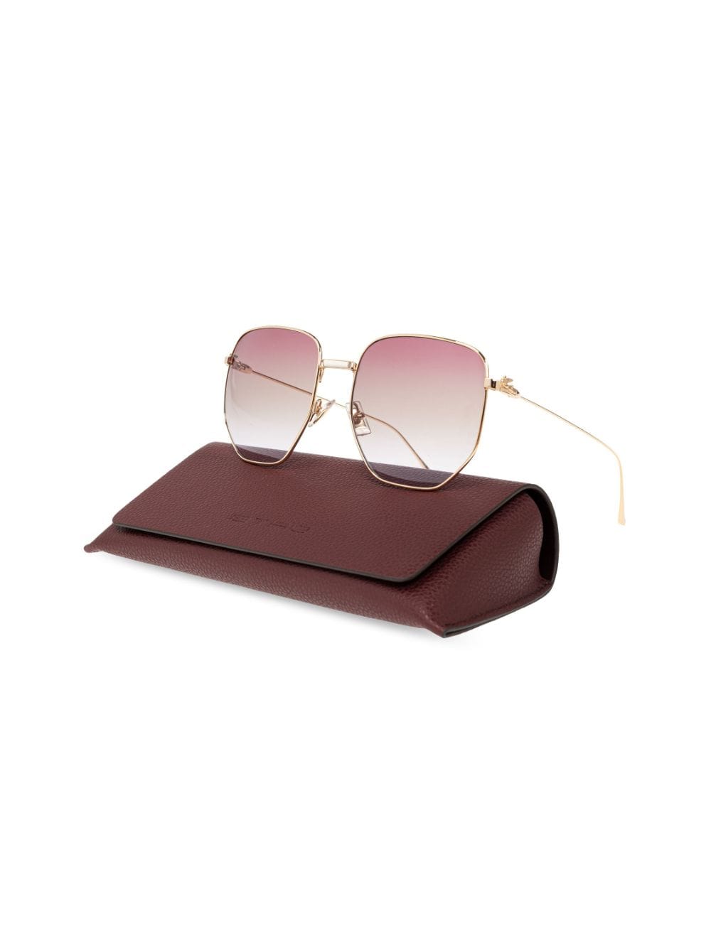 Shop Etro Geometric-frame Sunglasses In 金色