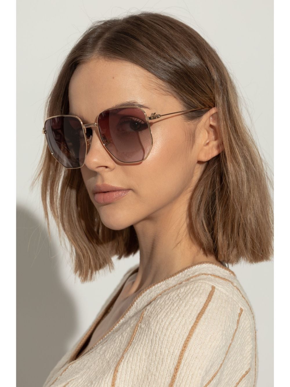 ETRO geometric-frame sunglasses - Goud