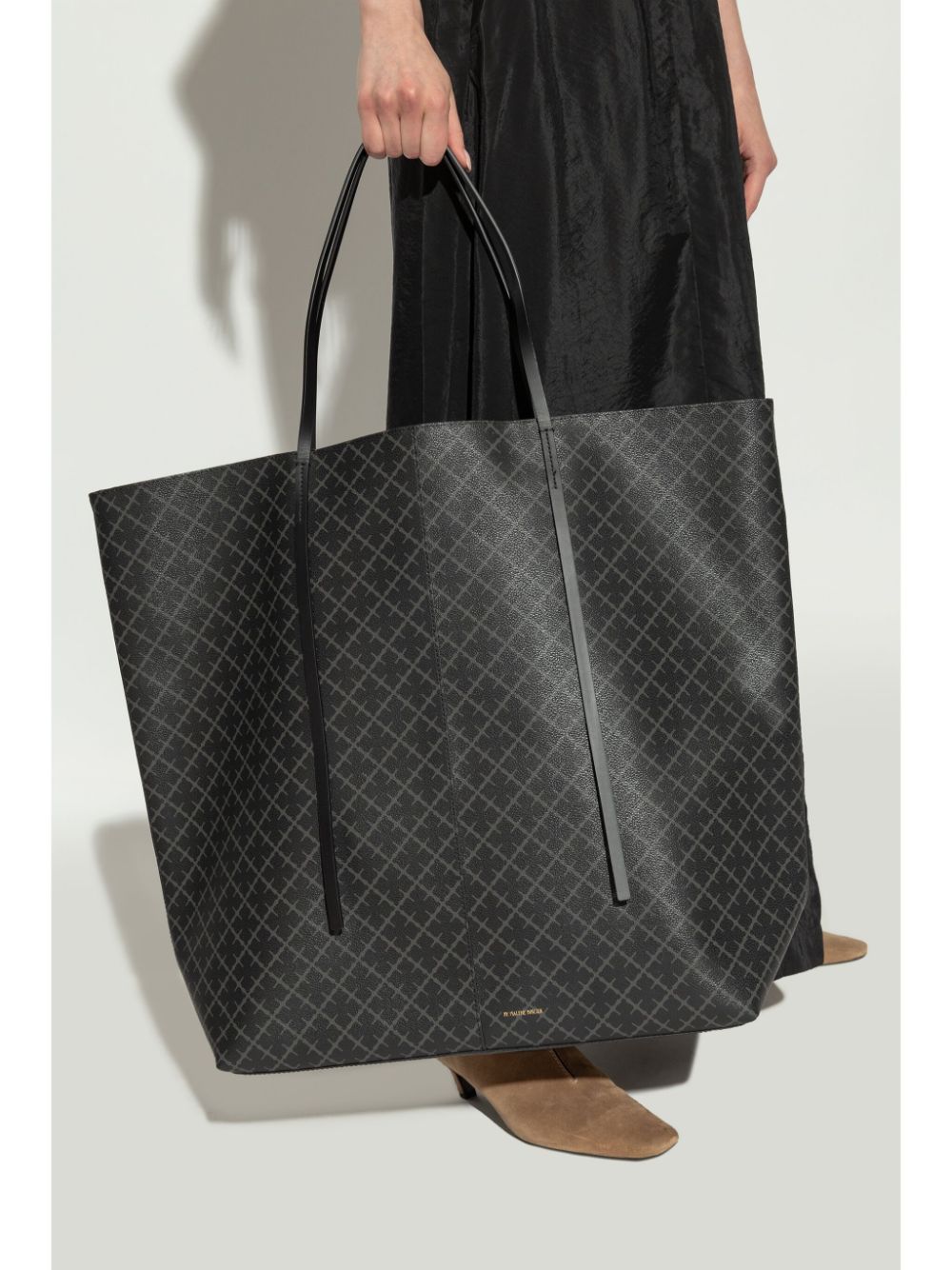 Shop By Malene Birger Abrille Printed Tote Bag In Black