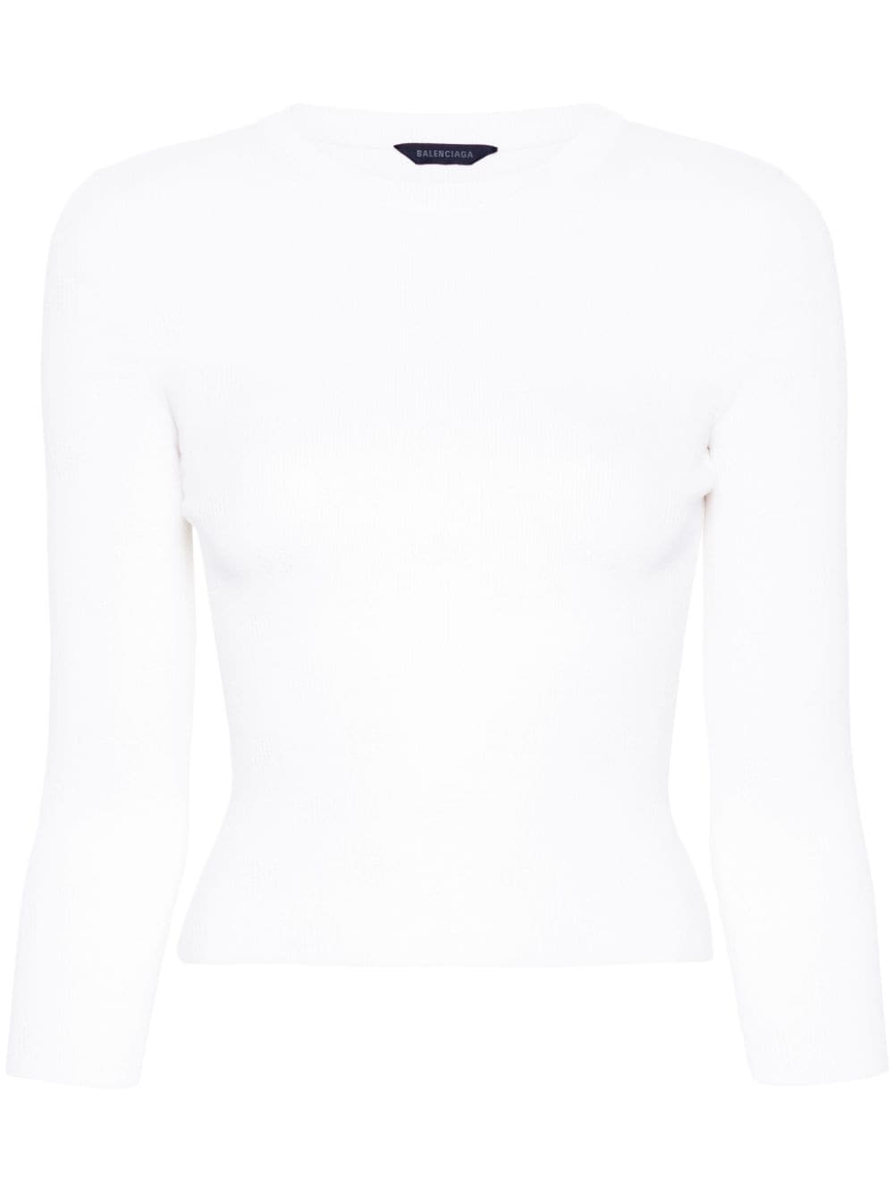 Balenciaga Bb-pattern Open-knit Jumper In White