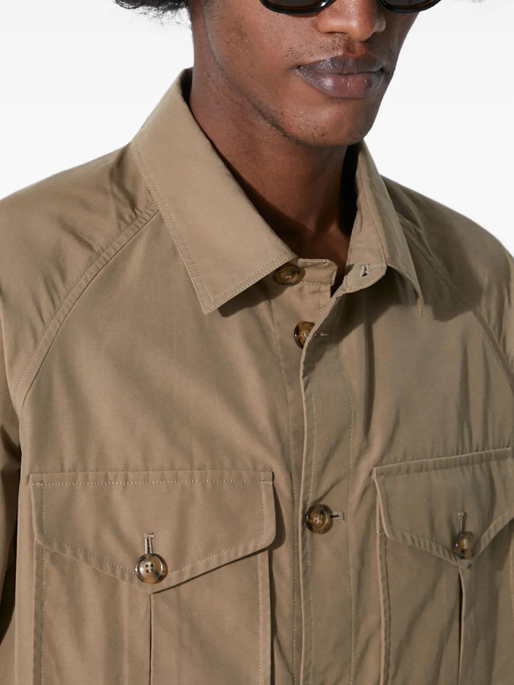Baracuta Shirtjack met opgestikte zak Beige