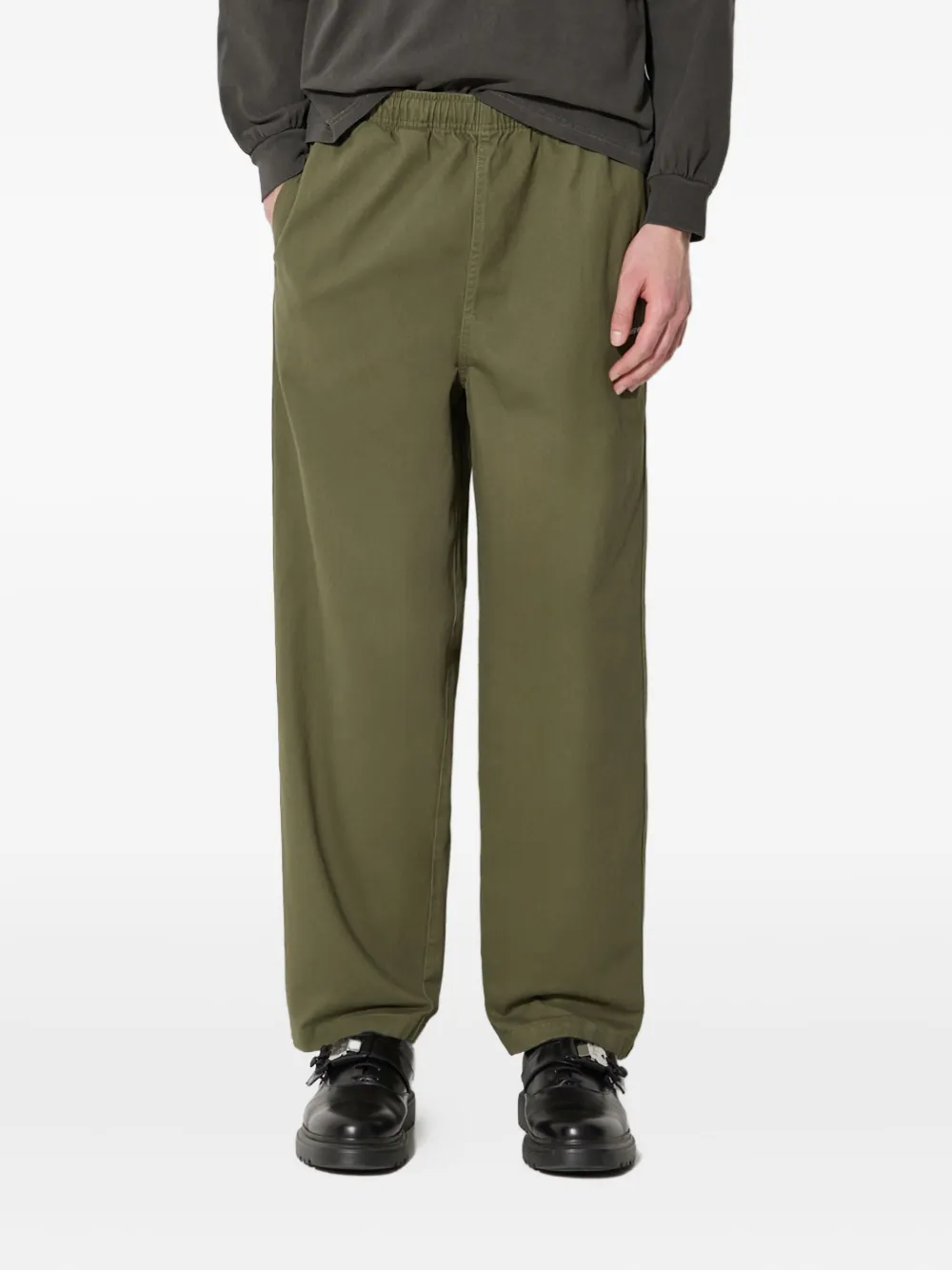 This Is Never That elasticated logo trousers | Green | Image 1