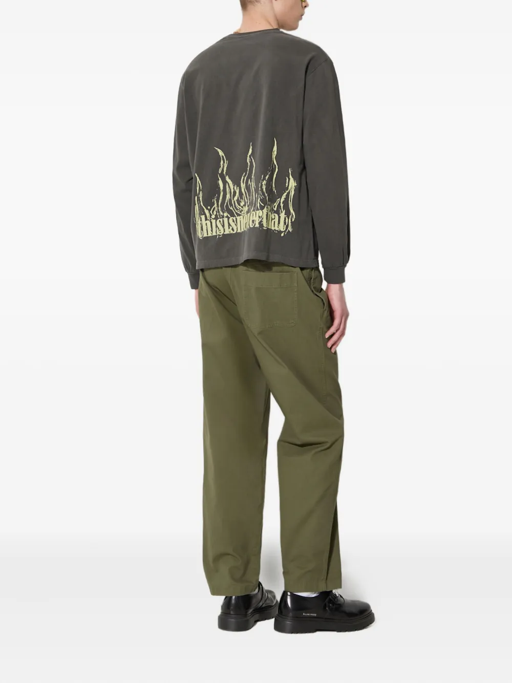 This Is Never That elasticated logo trousers - Groen