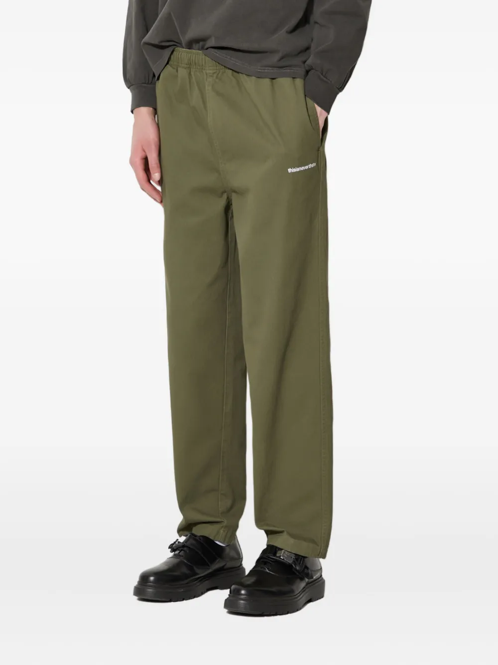 This Is Never That Elastische broek met logo Groen