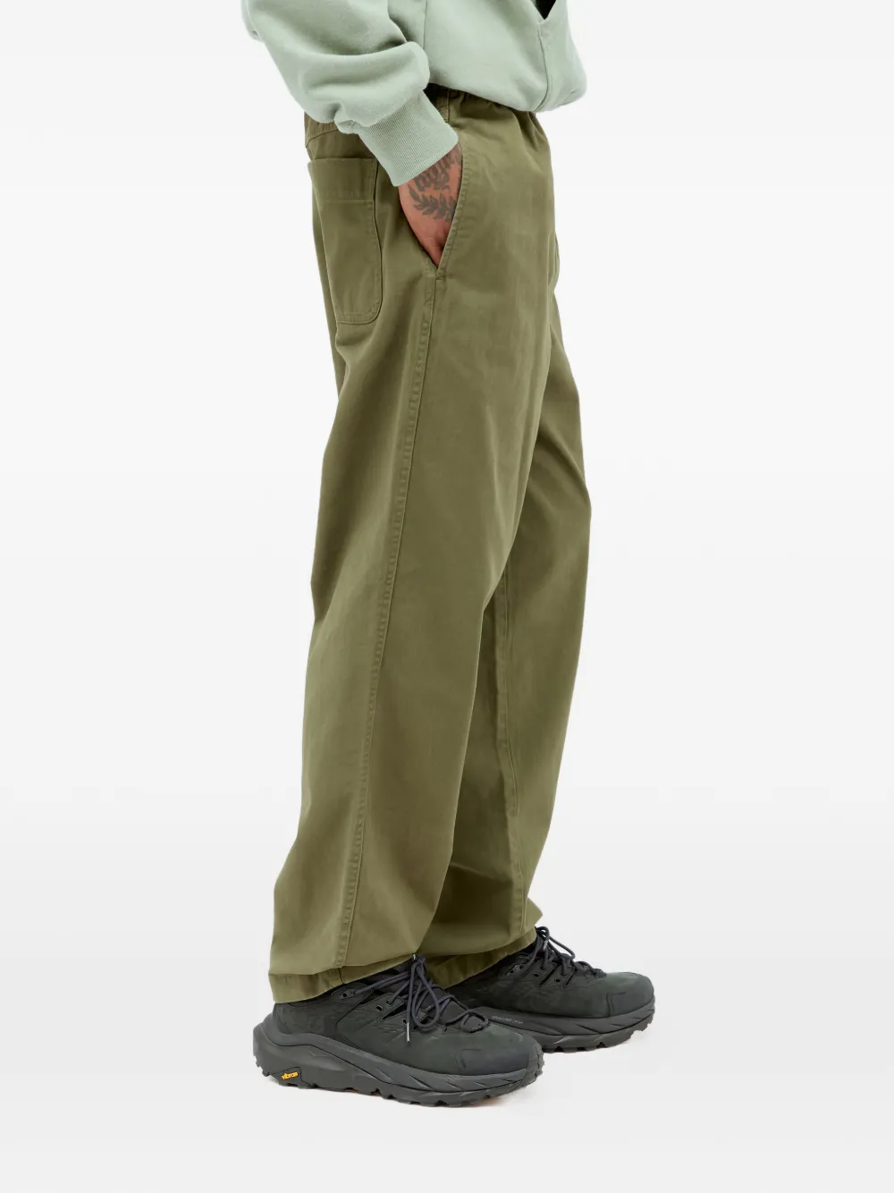  This Is Never That Elasticated Logo Trousers - Green 