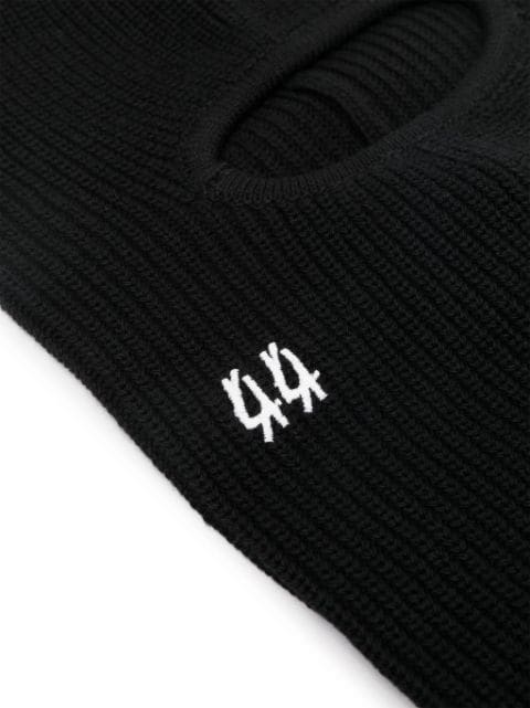 logo-embroidered ribbed balaclava