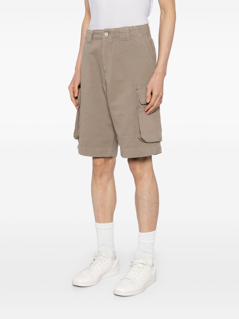 Shop Iro Jobby Denim Cargo Shorts In Neutrals