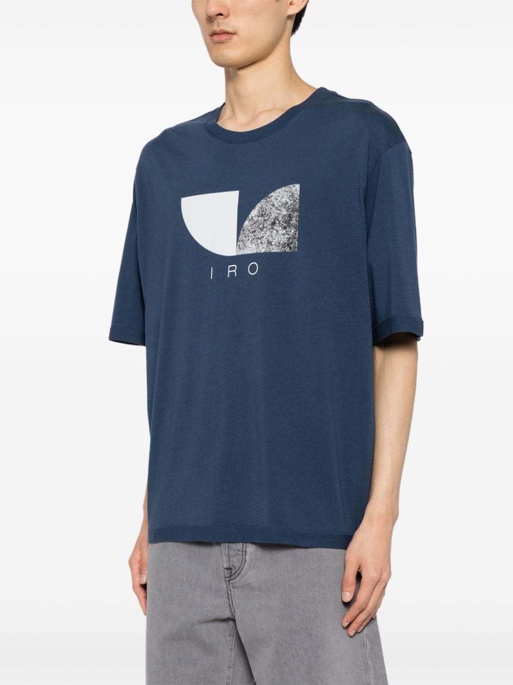 Shop Iro Logo-print Cotton T-shirt In Blue