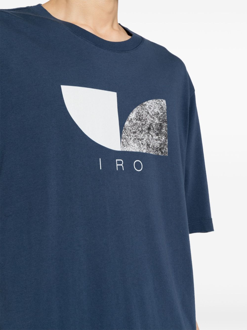 Shop Iro Logo-print Cotton T-shirt In Blue