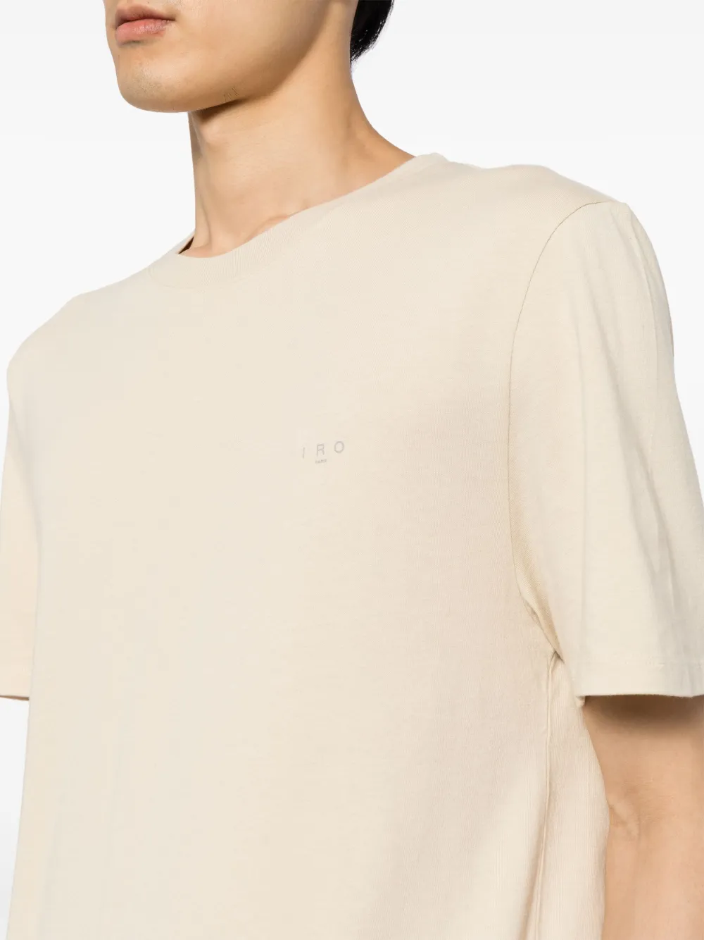 IRO Katoenen T-shirt met logoprint Beige