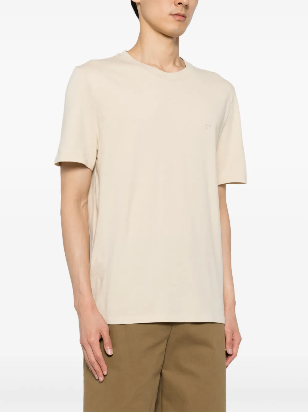 IRO Katoenen T-shirt met logoprint Beige