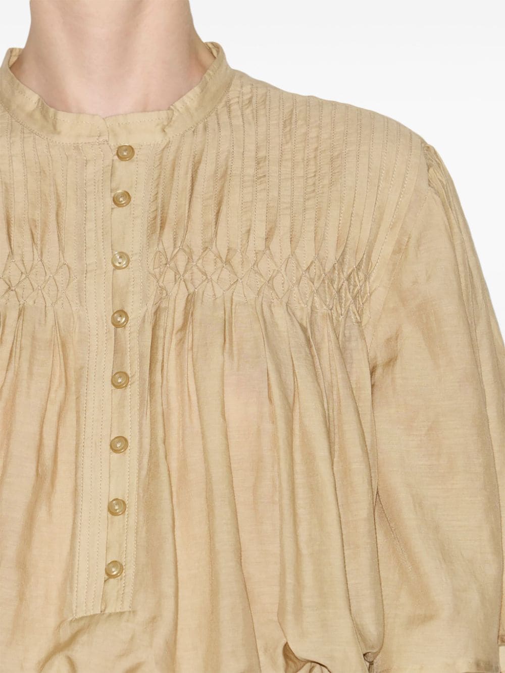 Shop Marant Etoile Destiny Pleat-detail Blouse In Neutrals